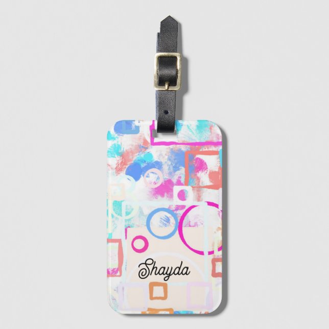 Abstract Geometric Shapes Luggage Tag (Front Vertical)