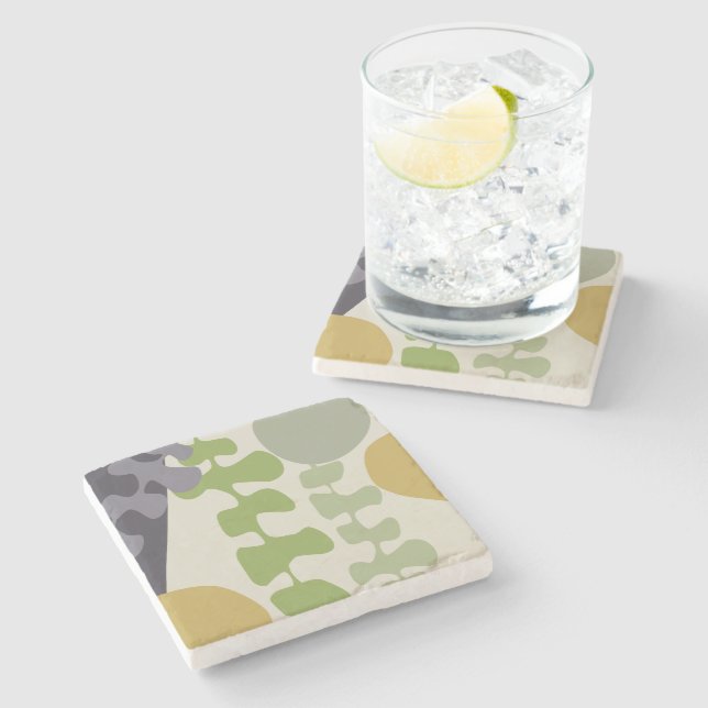 Abstract Geometric Shapes Modern Home Decor  Stone Coaster (Side)