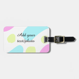 Abstract geometric shapes pastel add name photo ba luggage tag