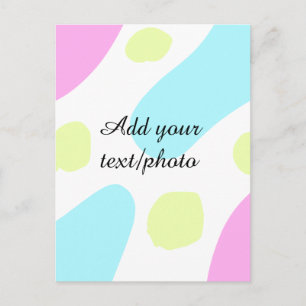 Abstract geometric shapes pastel add name photo ba postcard