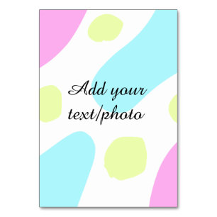 Abstract geometric shapes pastel add name photo ba table number