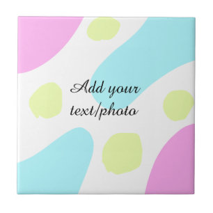 Abstract geometric shapes pastel add name photo ba tile