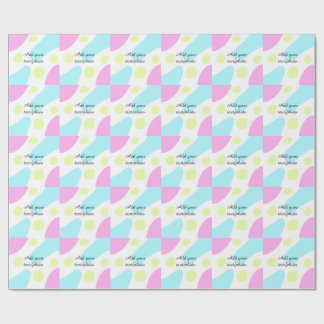 Abstract geometric shapes pastel add name photo ba wrapping paper