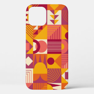Abstract geometric shapes seamless pattern iPhone 12 case