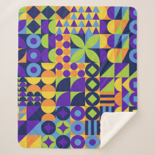 Abstract geometric shapes seamless pattern sherpa blanket