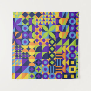 Abstract geometric shapes seamless pattern tapestry
