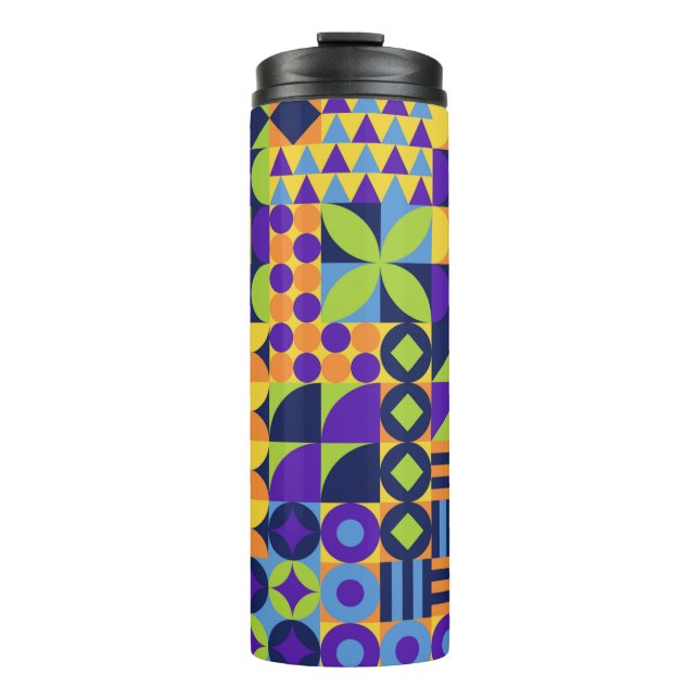 Abstract geometric shapes seamless pattern thermal tumbler (Front)