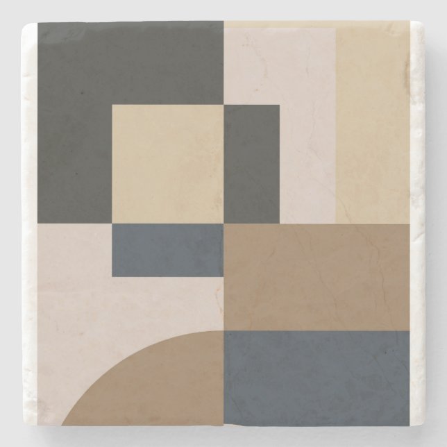 Abstract Geometric shapes Stone Coaster (Front)