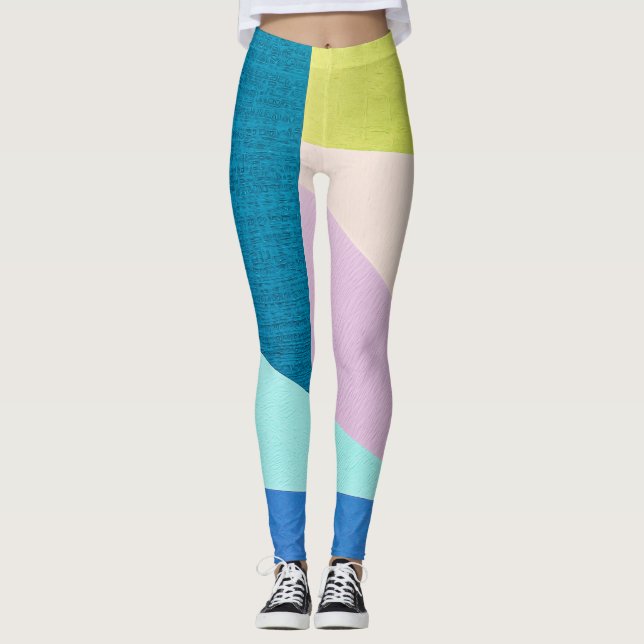 Abstract Geometric Shapes Textile Pattern | Leggings (Front)