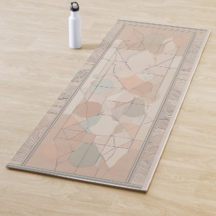 Abstract Geometric Shapes Yoga Mat with Border