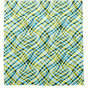 Abstract, geometric shower curtain