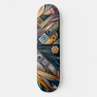 Abstract Geometric Skateboard: Bold, Colourful Skateboard