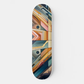 Abstract Geometric Skateboard: Bold, Colourful Skateboard