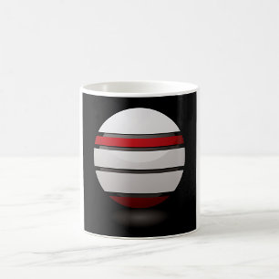Abstract Geometric Sphere Red White Black Coffee Mug