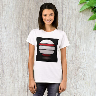 Abstract Geometric Sphere Red White Black T-Shirt
