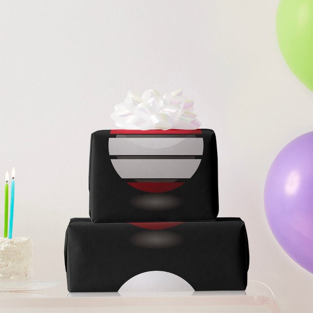 Abstract Geometric Sphere Red White Black Wrapping Paper (Creator Uploaded)