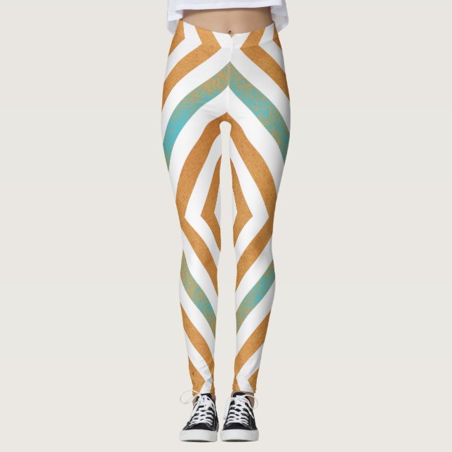 Abstract  Geometric Square Design Leggings (Front)