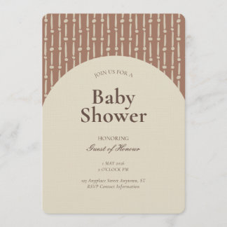 Abstract Geometric Stripe Gender Neutral Brown Invitation