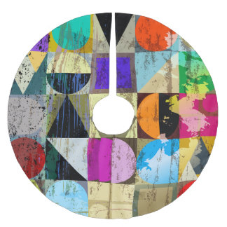 Abstract Geometric: Strokes and Splashes Brushed Polyester Tree Skirt