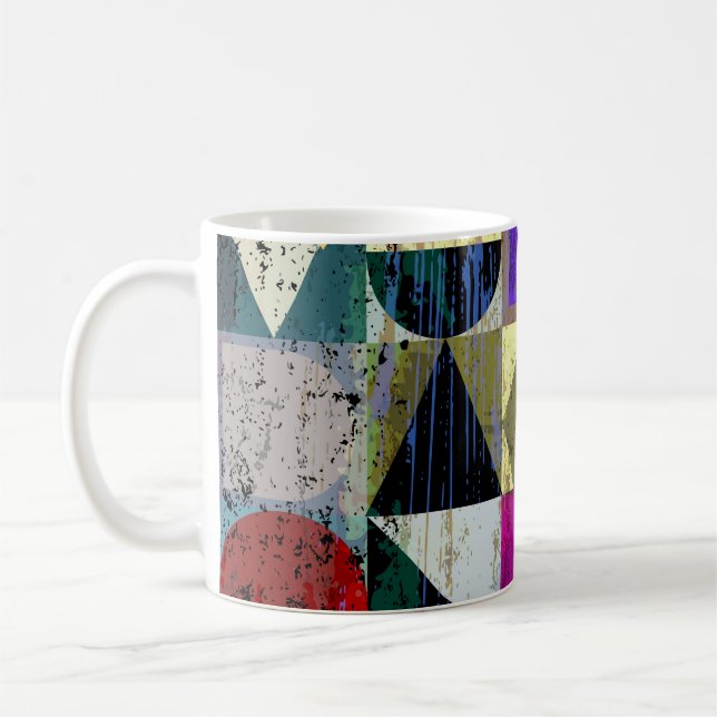Abstract Geometric: Strokes and Splashes Coffee Mug (Left)