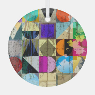 Abstract Geometric: Strokes and Splashes Glass Tree Decoration