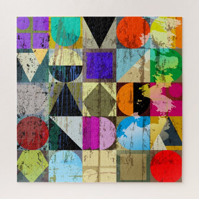 Abstract Geometric: Strokes and Splashes Jigsaw Puzzle (Vertical)