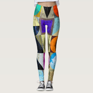 Abstract Geometric: Strokes and Splashes Leggings