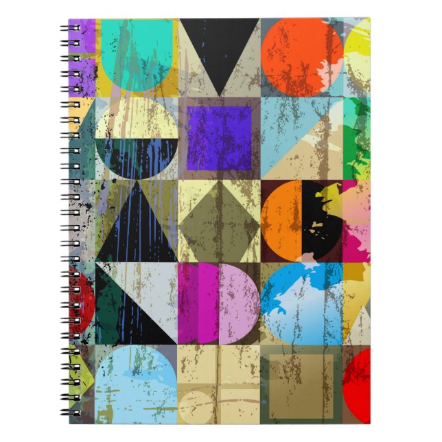 Abstract Geometric: Strokes and Splashes Notebook (Front)
