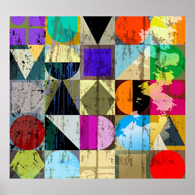 Abstract Geometric: Strokes and Splashes Poster (Front)