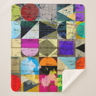 Abstract Geometric: Strokes and Splashes Sherpa Blanket