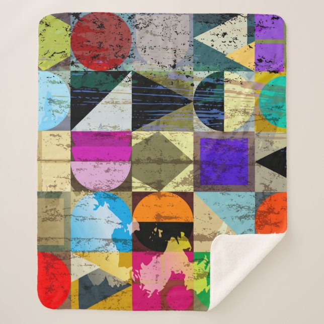 Abstract Geometric: Strokes and Splashes Sherpa Blanket (Front)