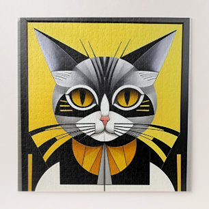 Abstract Geometric Stylised Cat Jigsaw Puzzle