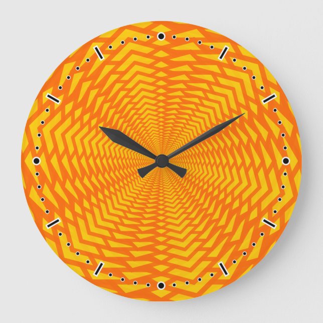 Abstract Geometric Sun-Like Pattern Wall Clock (Front)