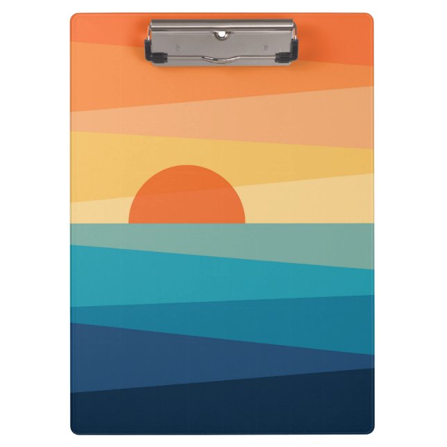 Abstract geometric sunrise clipboard (Front)
