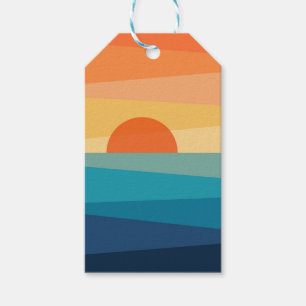 Abstract geometric sunrise gift tags