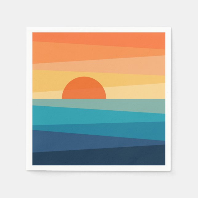 Abstract geometric sunrise napkin (Front)