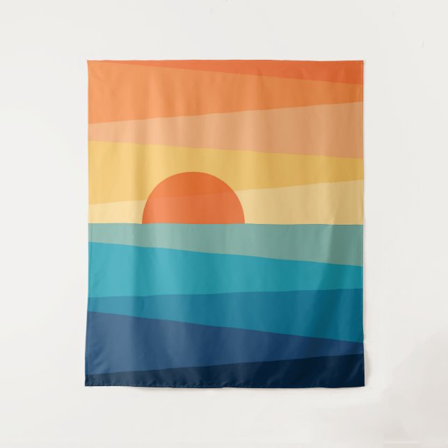 Abstract geometric sunrise tapestry (Front)
