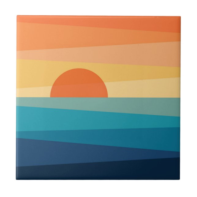 Abstract geometric sunrise tile (Front)