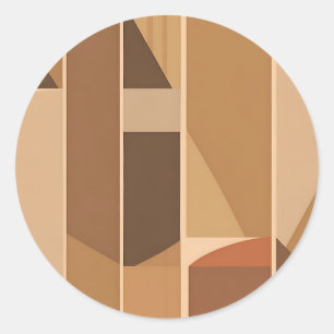 Abstract Geometric Terracotta Midcentury Modern Classic Round Sticker