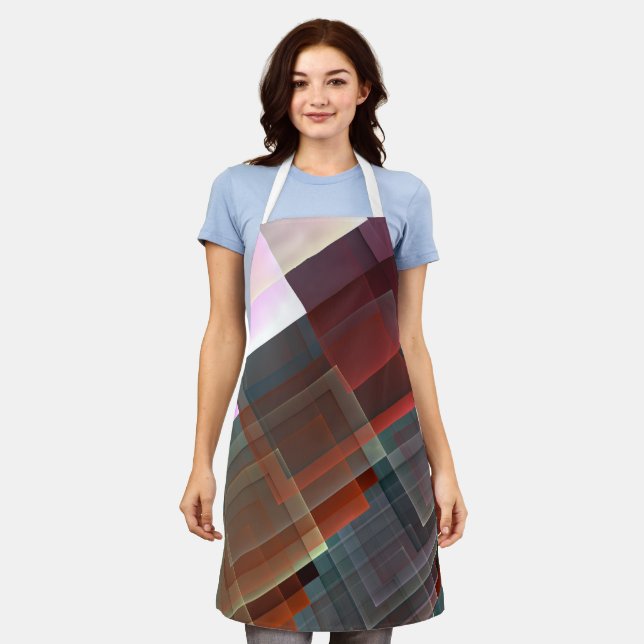 Abstract geometric textured decoration apron (Worn)