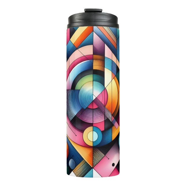 Abstract Geometric Thermal Tumbler (Front)