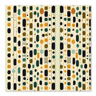 Abstract Geometric Trees and Circles Pattern Wallpaper