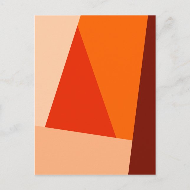 Abstract Geometric Triangle Design in Warm Colours Postcard (Front)