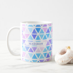 Abstract Geometric Triangles - Cool Pastel Tones Coffee Mug