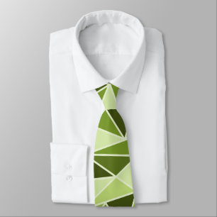 Abstract Geometric Triangles, Lime Green Tie
