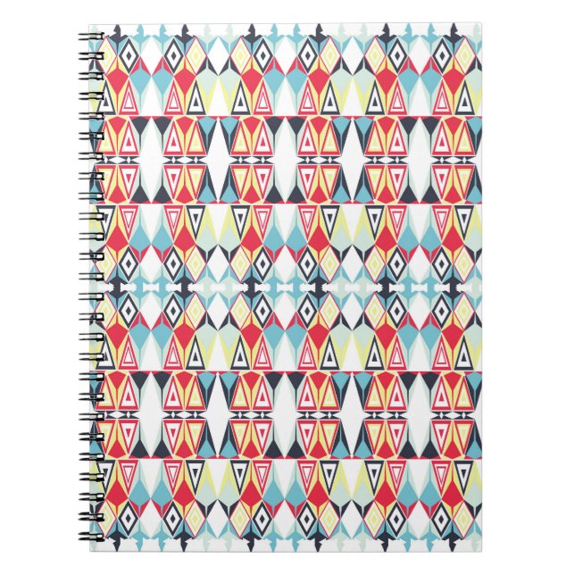 Abstract Geometric Tribal Line Pattern Notebook (Front)