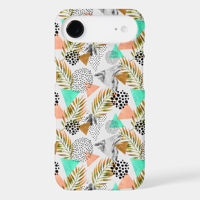 Abstract Geometric Tropical Leaf Pattern Case-Mate iPhone Case (Back)