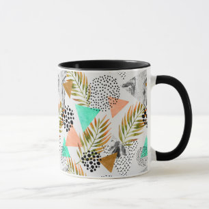 Abstract Geometric Tropical Leaf Pattern Mug