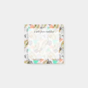 Abstract Geometric Tropical Leaf Pattern Post-it Notes