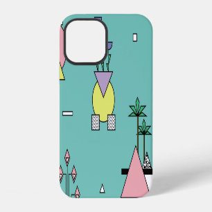 Abstract geometric, vases plants memphis style. iPhone 12 case